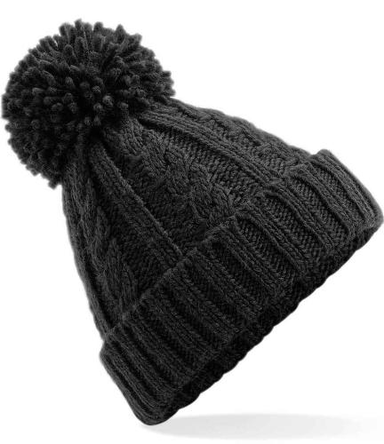 B/field Cable Knit Melange Beanie - Black - ONE